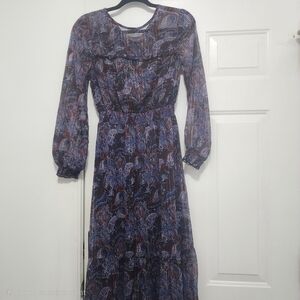 Elegant Paisley Print Dress